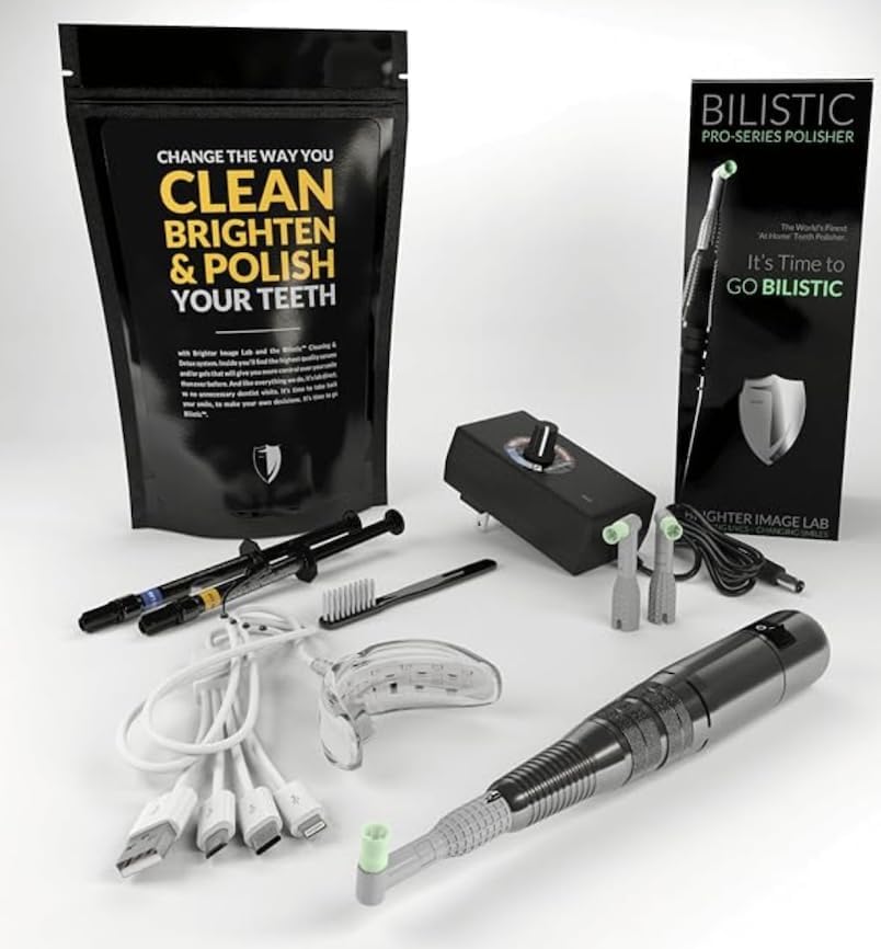 Brighter Image Lab Bilistic Pro-Series polisher in hand for a smoother enamel finish.