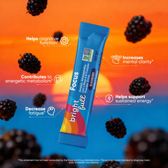 BRIGHTFULL Focus prepared drink glass demonstrates quick on-the-go hydration.