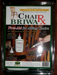Briwax Chair RX bottle application reinforces joints in wood chairs