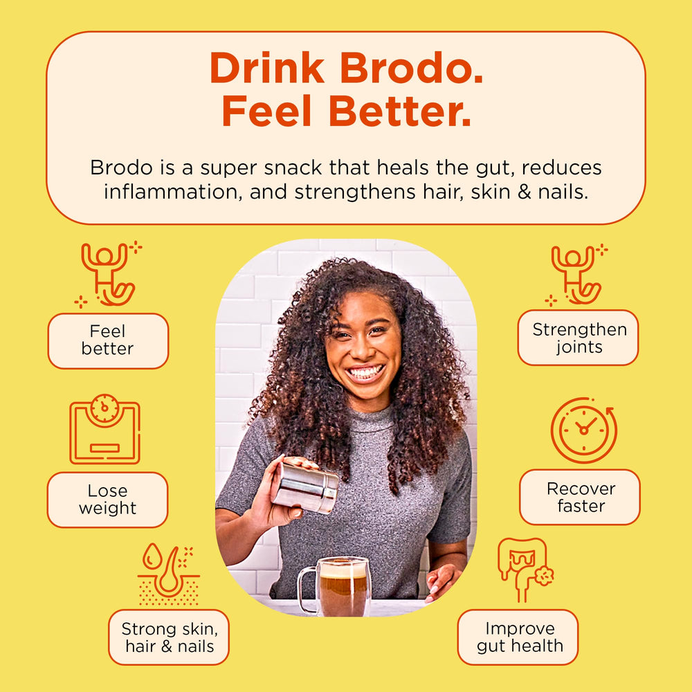 Brodo ready-to-heat broth pouch fits into on-the-go wellness routines.