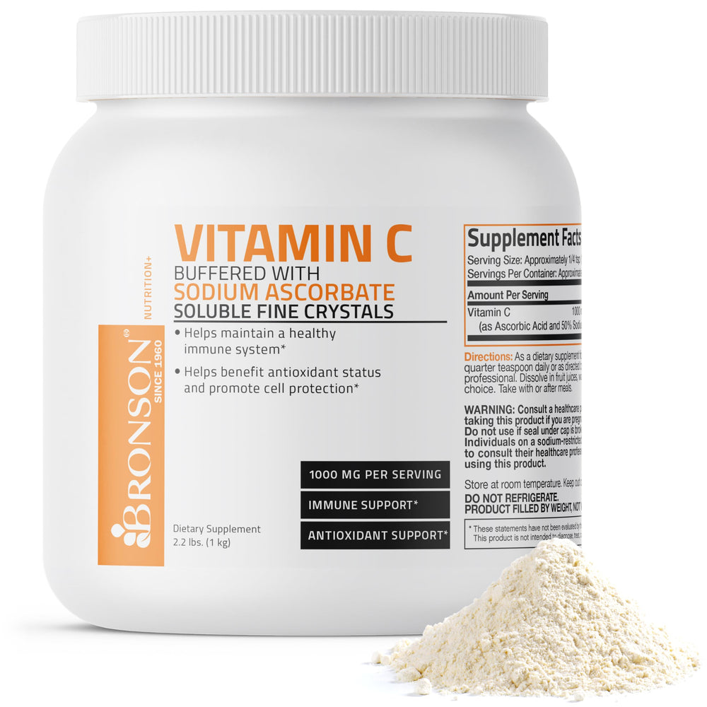 Bronson Buffered Vitamin C Powder bottle showing trusted, high-potency daily option.