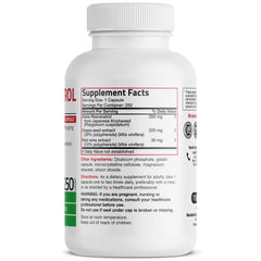 Bronson Resveratrol capsules closeup highlights trans-resveratrol and polyphenols