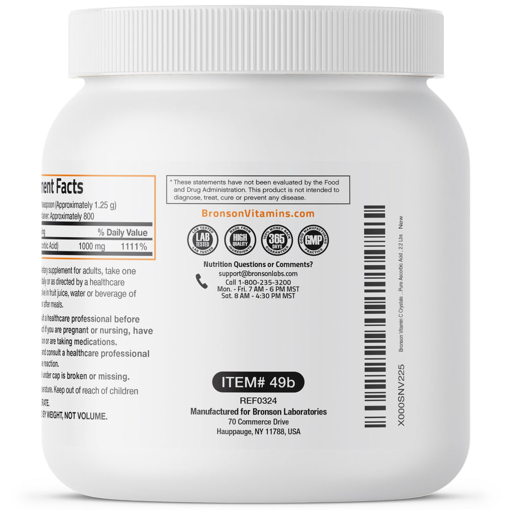 Bronson Vitamin C powder jar sits on a pantry shelf for simple storage.