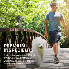 Bronson vitamin k2 mk7 d3 bottle with pills suggests convenient daily use.