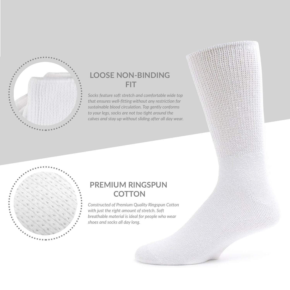 Brooklyn Socks breathable cotton diabetic crew socks help feet stay cool and dry under daily shoes.