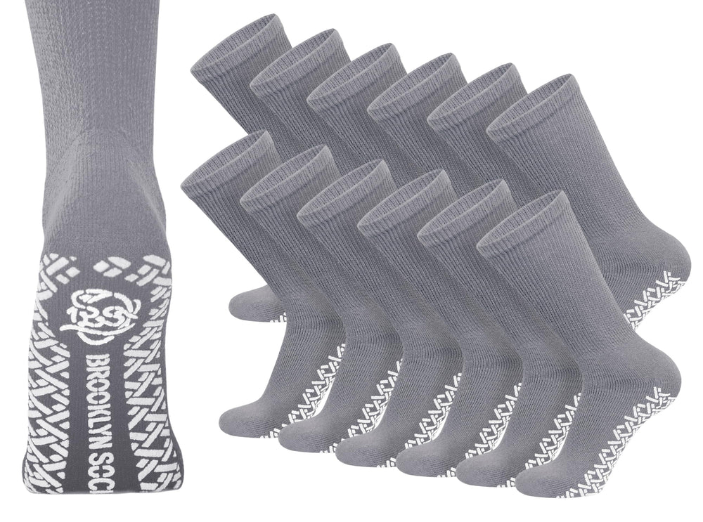 Brooklyn Socks non-skid diabetic crew with bottom grip for safer movement on slick floors