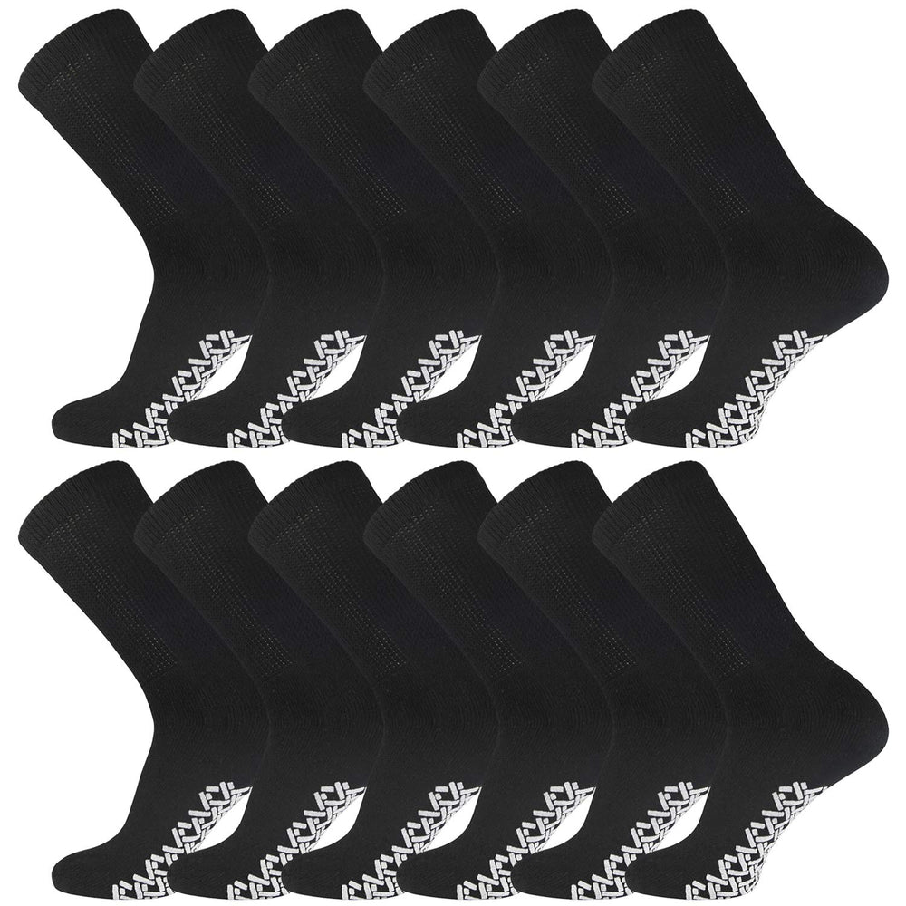 Brooklyn Socks non-skid diabetic crew socks with bottom grip for secure indoor traction.