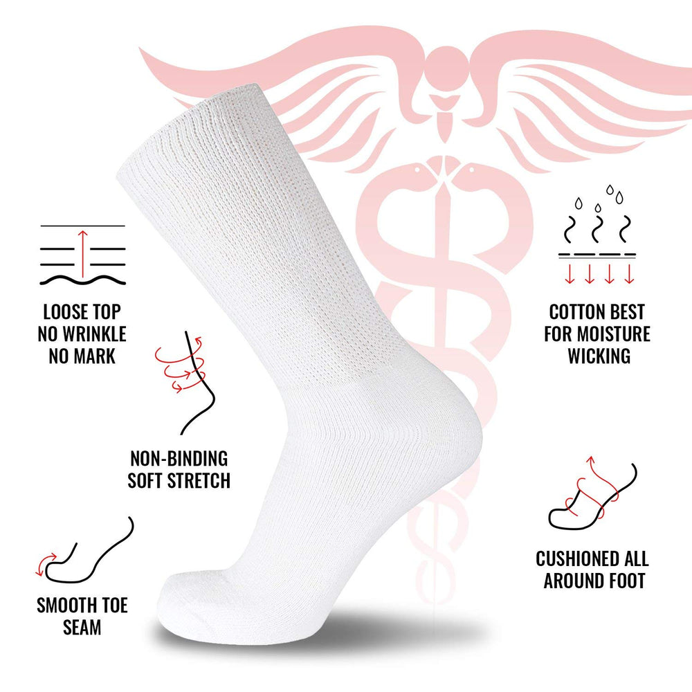 Brooklyn Socks premium cotton diabetic crew socks provide soft, breathable comfort for all day wear.
