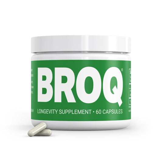 BROQ 2X sulforaphane bottle suggesting inflammation support and immune resilience.