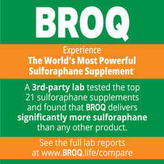 BROQ sulforaphane capsules for easy daily supplementation and detox support.