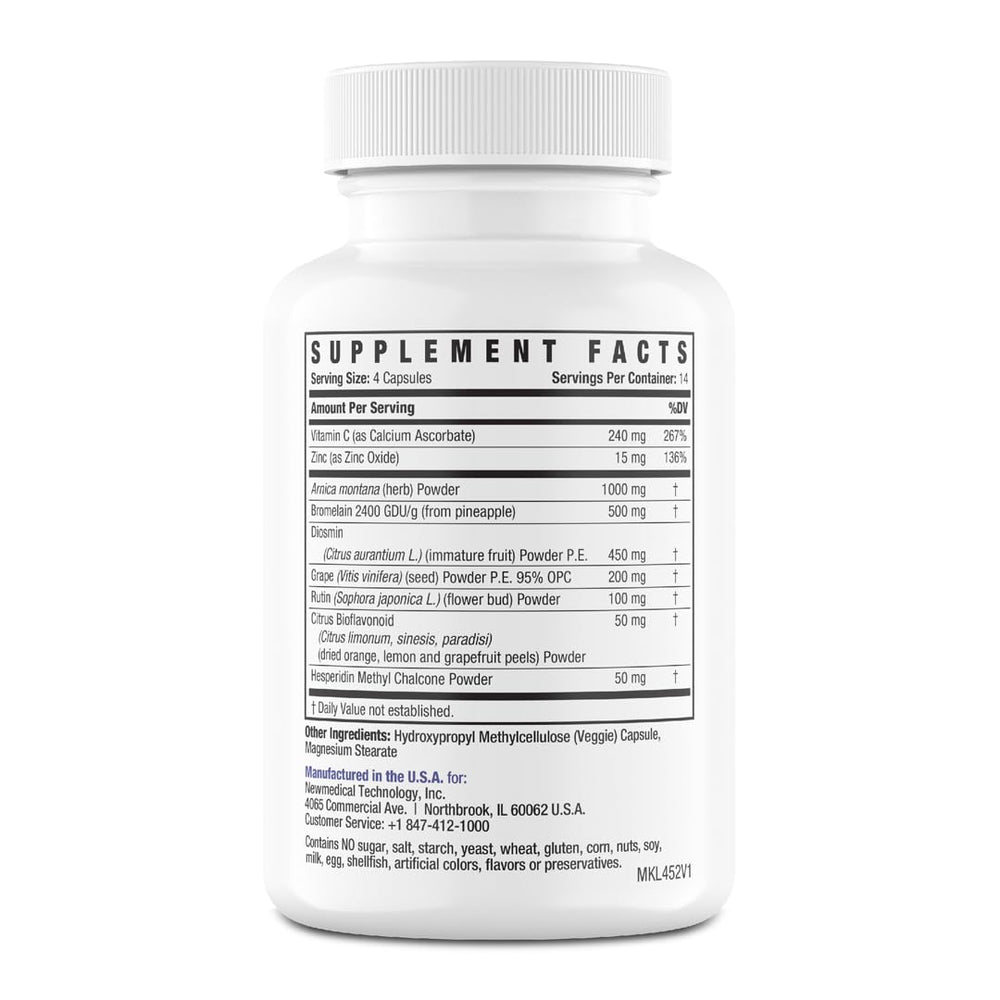 BruiseMD bottle-pack shot highlighting all-natural vegan and gluten-free claim