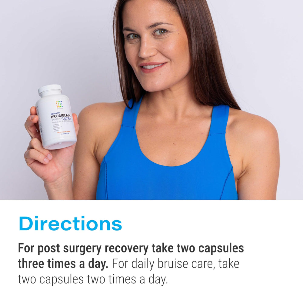 Bruizex Ultra ingredients panel showing bromelain quercetin.