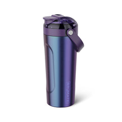 BrüMate Multishaker with MagFlip lid showing spill-free design for workouts