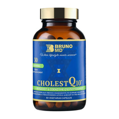 BRUNO MD CholestQ10 bottle for easy daily heart health support