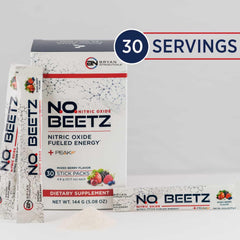 Bryan Nitriceuticals N.O. Beetz glass with beet flavor and hydration boost.