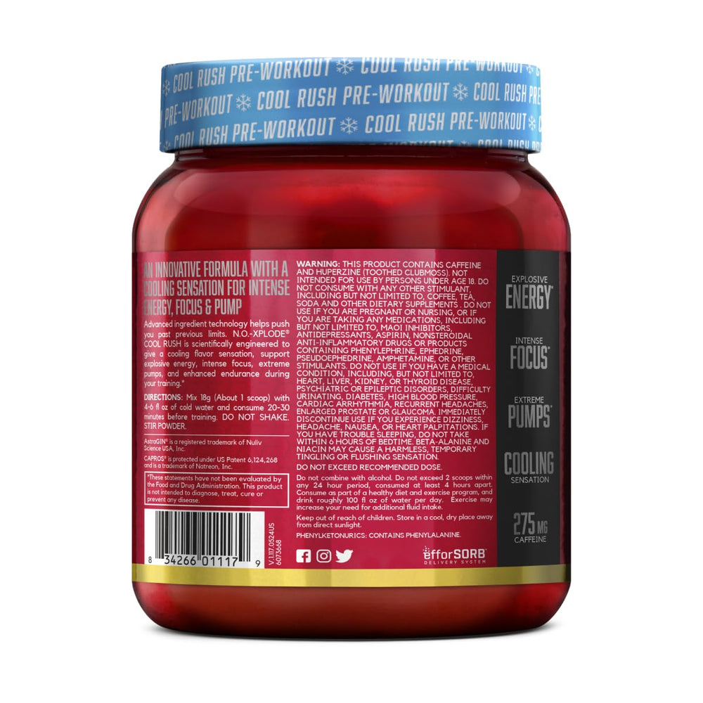 BSN N.O.-XPLODE serving scoop emphasizes easy measurement and dosing.