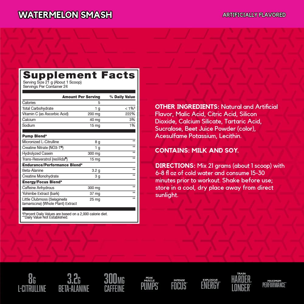 BSN N.O.-XPLODE Vaso Watermelon Smash scoop for precise pre-workout energy