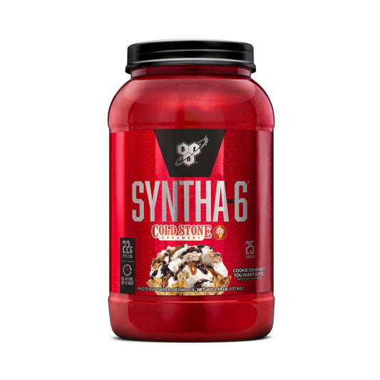 BSN Syntha-6 tub with Cold Stone Cookie Dough flavor for versatile post-workout shakes