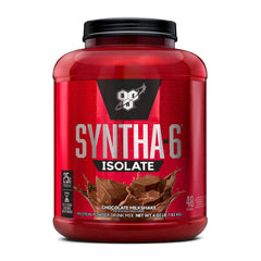 BSN SYNTHA-6 ISOLATE chocolate milkshake bottle shows premium protein blend for post-workout fueling