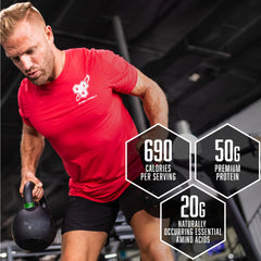 BSN TRUE-MASS shaker pouring shake ready to drink after training