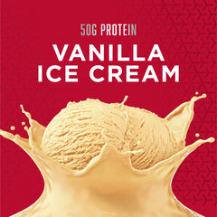 BSN TRUE-MASS vanilla flavor scoop ready for post-workout shake