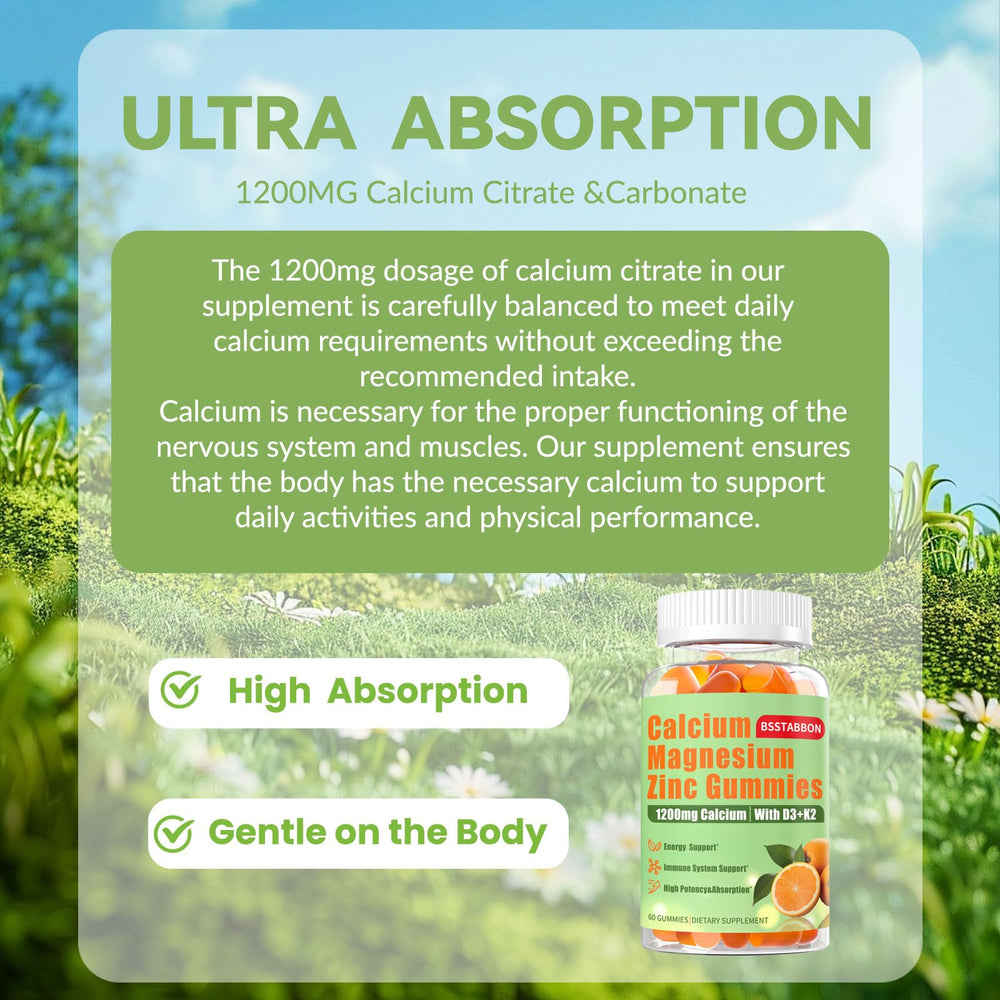 BSSTABBON bottle label highlights D3 and K2 for absorption support