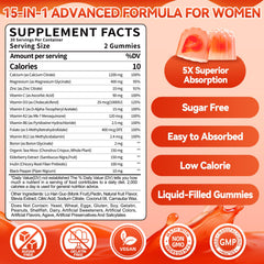 BSSTABBON Calcium Gummies closeup label highlights strawberry flavor and vegan formula