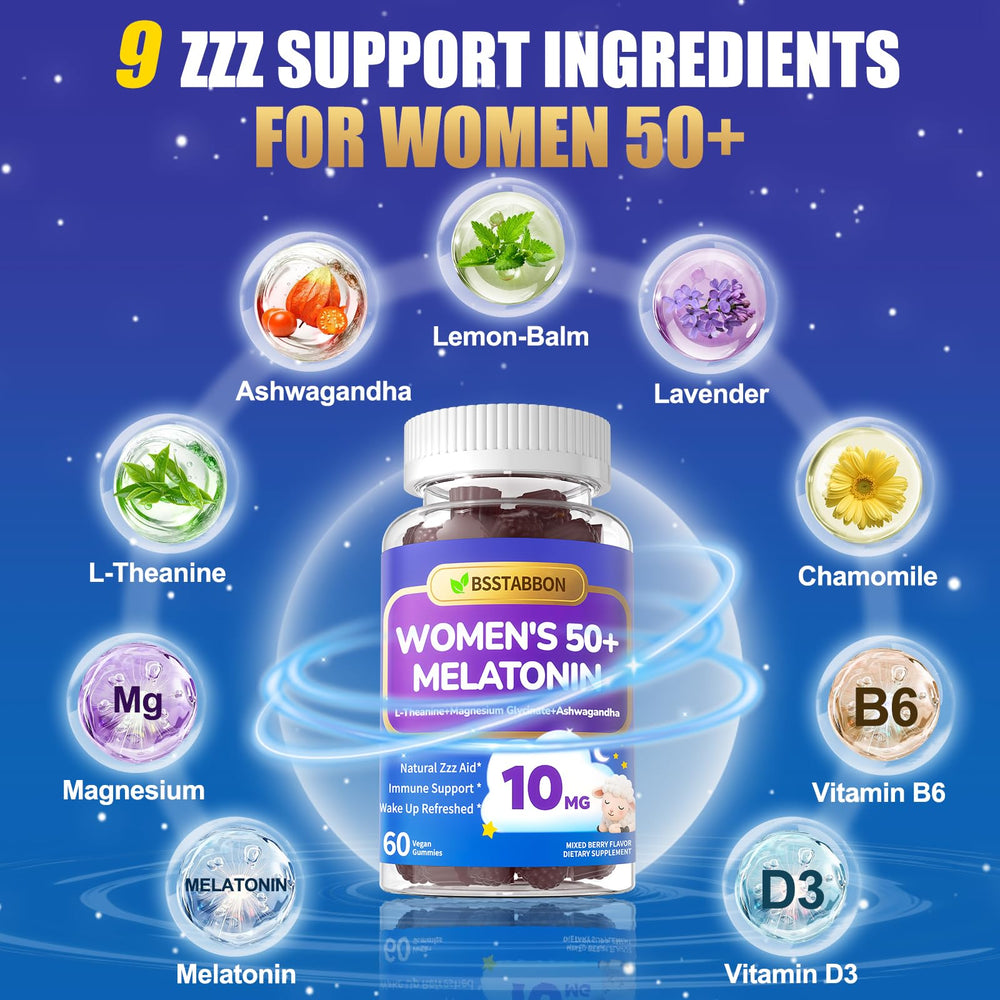 BSSTABBON D3 magnesium zinc formula supports daily wellness for 50+ women.