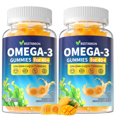 BSSTABBON Omega-3 gummies bottle front highlighting vegan EPA/DHA for adult wellness