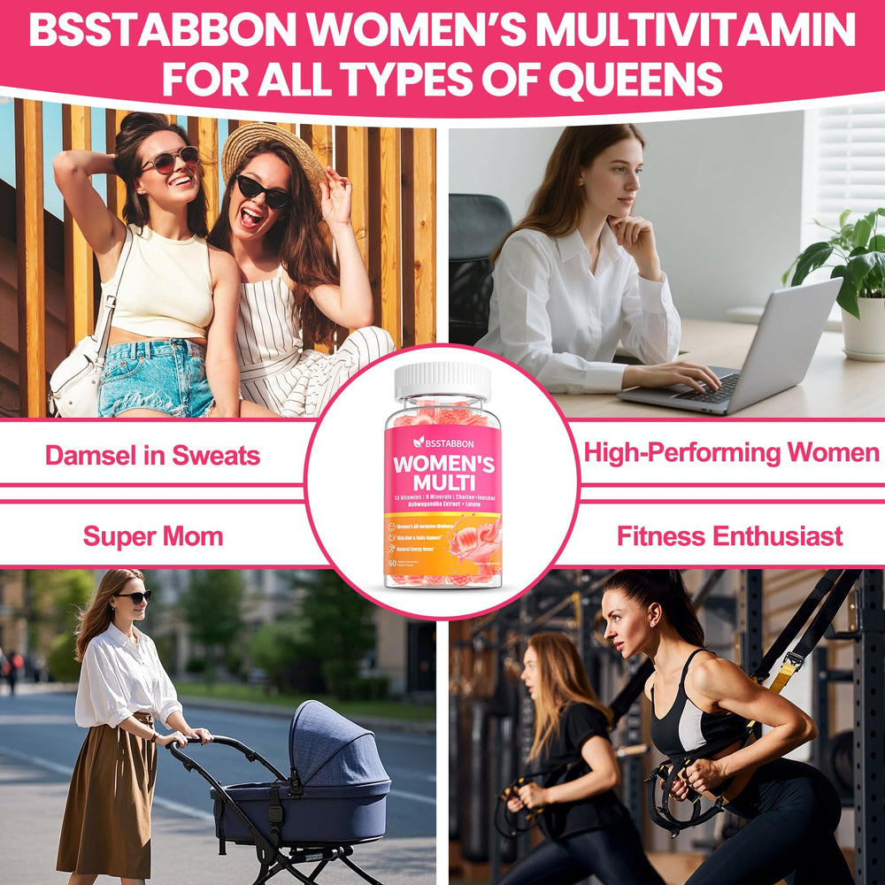 BSSTABBON ingredients visual showing plant-based antioxidants and adaptogens.