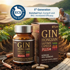 BTGIN Gin Hongsam Capsule label detail highlighting pure extract