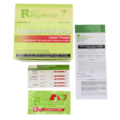 BTNX Rapid Response Xylazine Strip being dipped for rapid on-site testing.