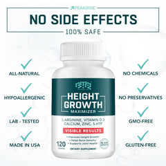 Made in USA packaging for BTQ Biotequelab Height Growth Maximizer emphasizes quality
