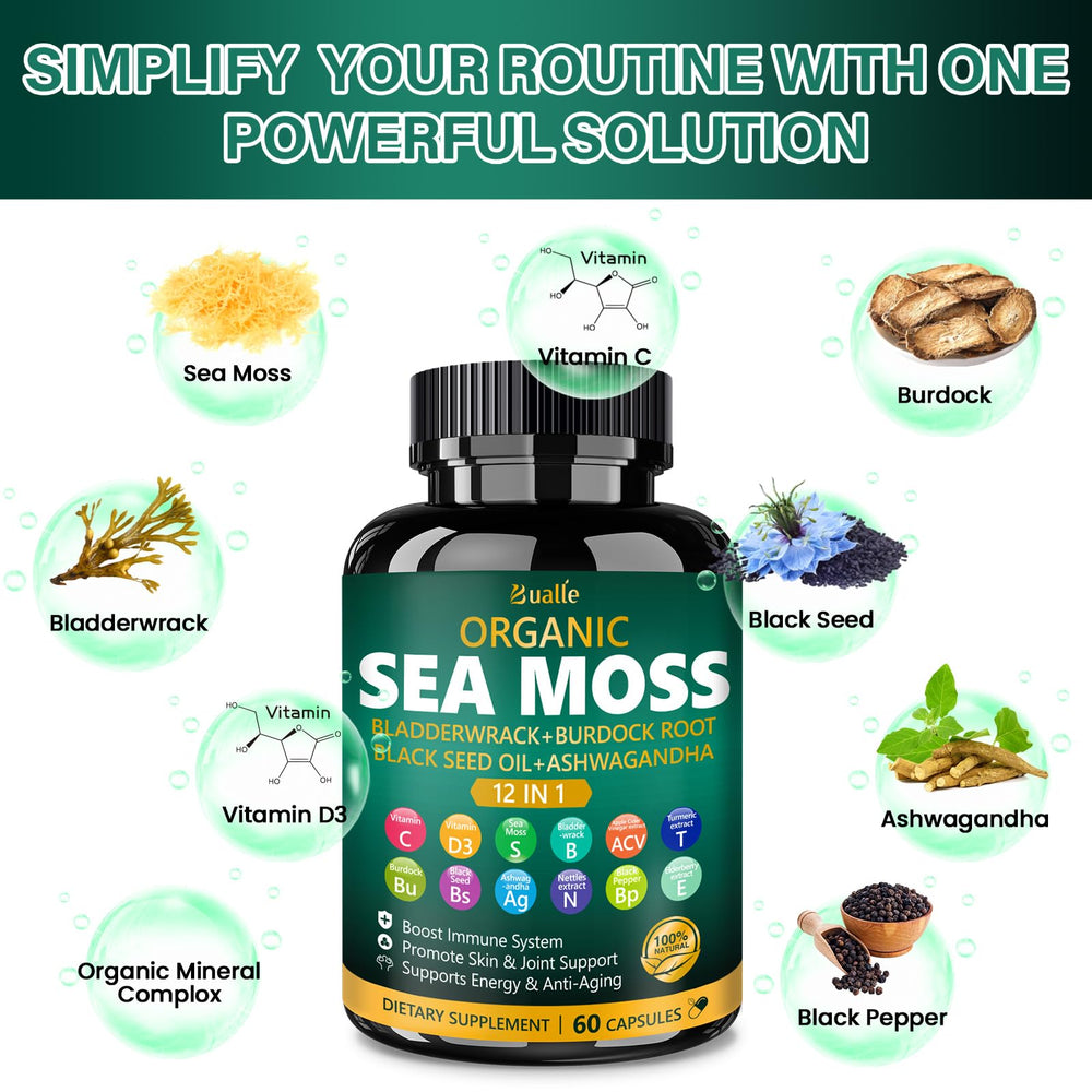 12-in-1 sea moss formula promises comprehensive nutrient support.
