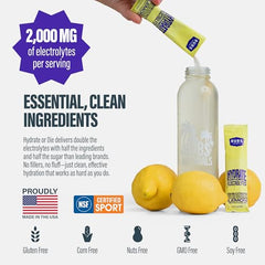 A glass of lemon electrolyte drink prepared with BUBS Naturals for everyday hydration.
