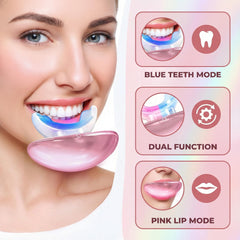 Bubwepo lip plumper device placed in mouth during a three-minute session