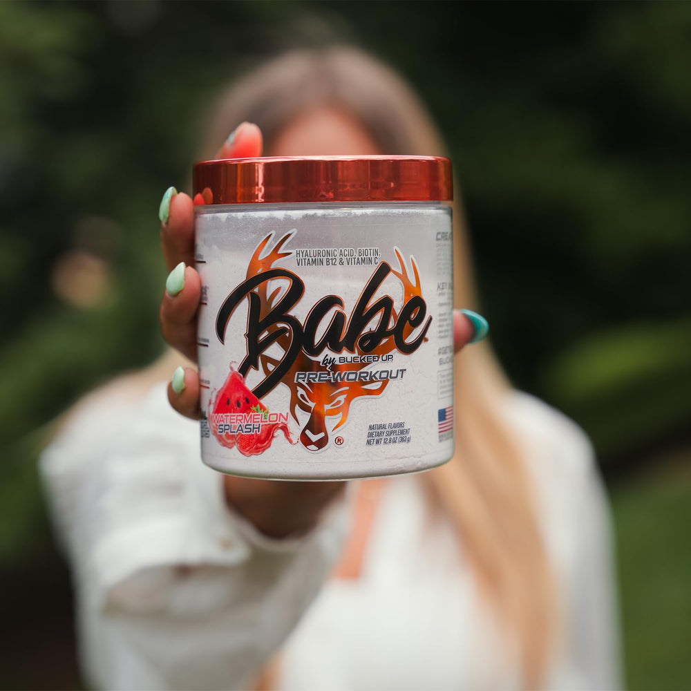 Bucked Up Babe ingredients label closeup emphasizes premium, trusted formula