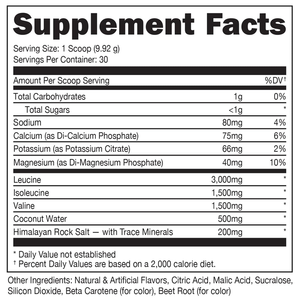 Bucked Up BCAA bottle close-up emphasizes purity and no fillers for recovery.