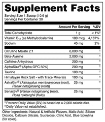 Bucked Up bottle image emphasizing 2g Beta-Alanine for endurance