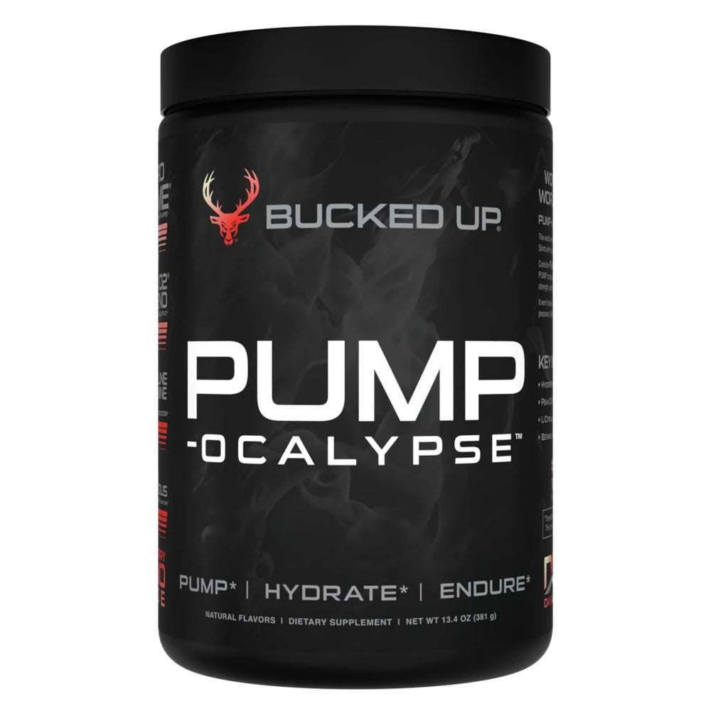 Bucked Up Pump-ocalypse Raspberry Lemonade bottle pour for on-the-go pre-workout use