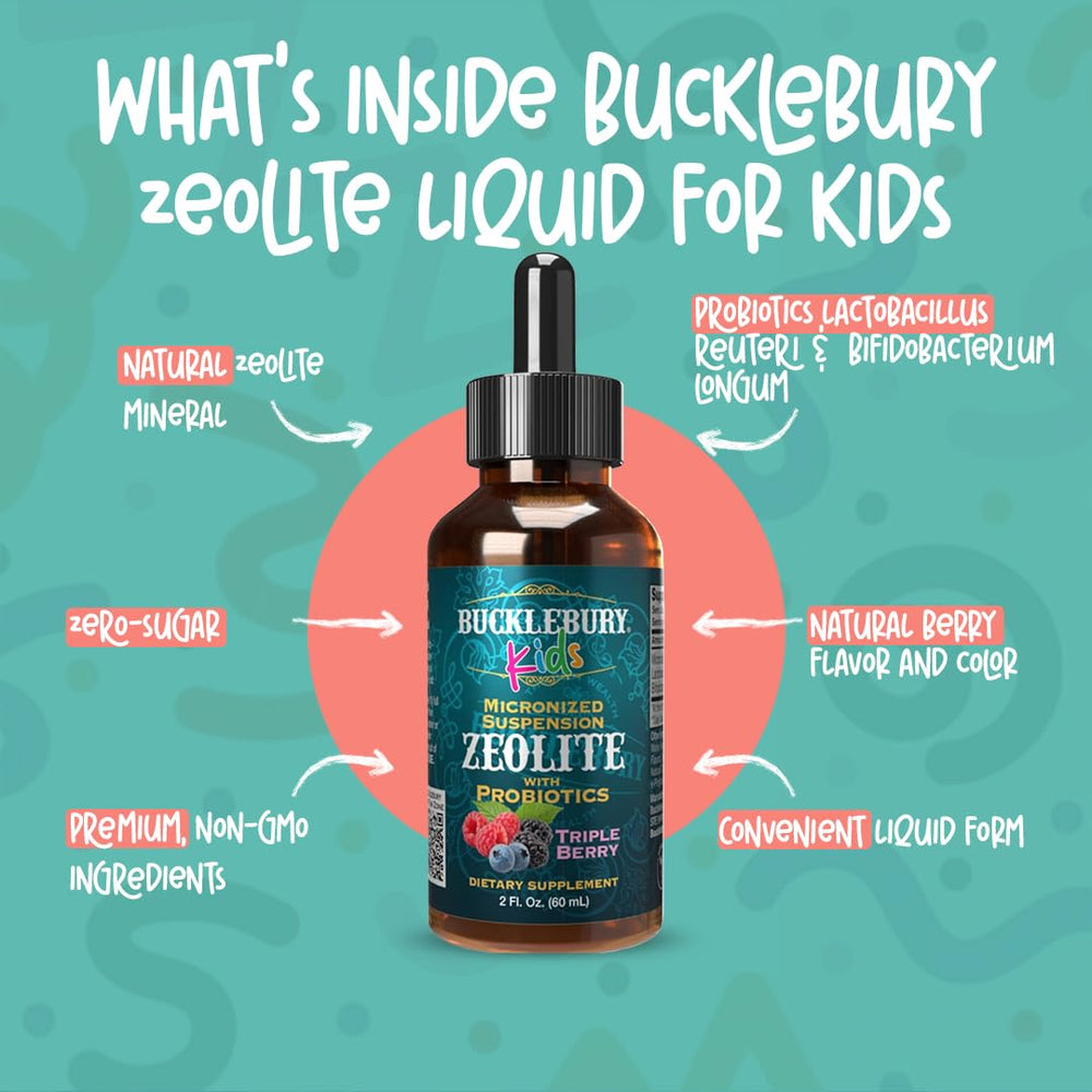 BUCKLEBURY zero-sugar berry flavor liquid in a kid-friendly bottle
