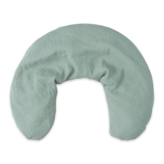 Bucky linen neck pillow sage cover showing soft, breathable surface for heat or cool therapy.