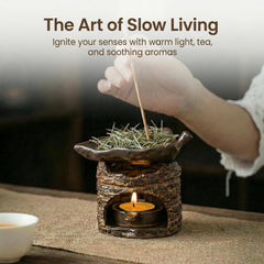 Budifyx Woodland Zen Burner tealight holder creates cozy, scent-filled ambiance.