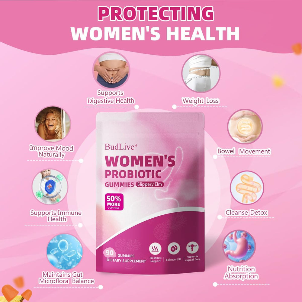 Two gummies on hand illustrate easy daily use.