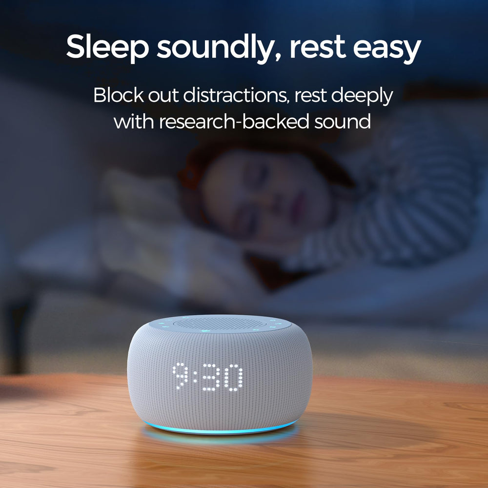 Buffbee Pro Bluetooth speaker streams calming audio from a phone.