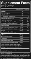 BUFFED ENERGY Mega Buffed Focus organic mushroom blend supports cognitive clarity.