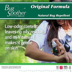 Bug Soother kid-and-pet friendly use illustrates safe protection for families and animals.