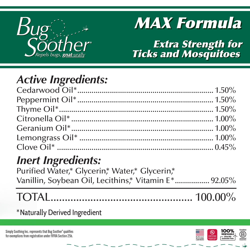 Bug Soother MAX two-bottles-pack image emphasizes value for family outdoor adventures.