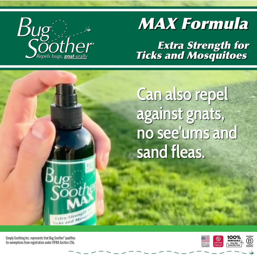 Bug Soother MAX uso exterior: ideal para camping, senderismo y jardinería.