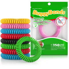 BuggyBands mosquito bracelets packaged for convenient retail display and long shelf life